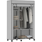 Armadio in tessuto ¨C Xylo ¨C 6 ripiani 1 appendiabiti grigio chiaro