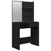 Toeletta | Tavolo da Trucco con Specchio Nero 74,5x40x141 cm