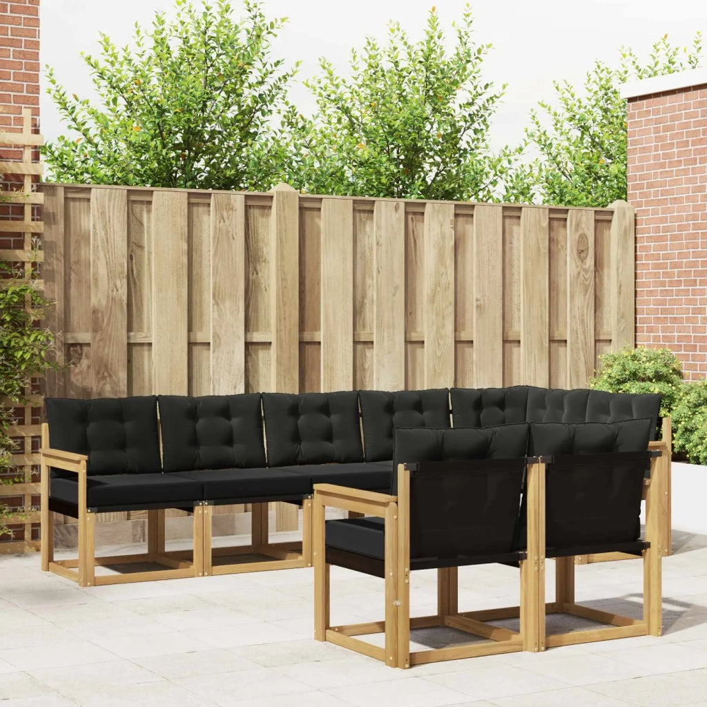 Set di divani da esterno con cuscino 8 pcs Bianco e Nero 3389590