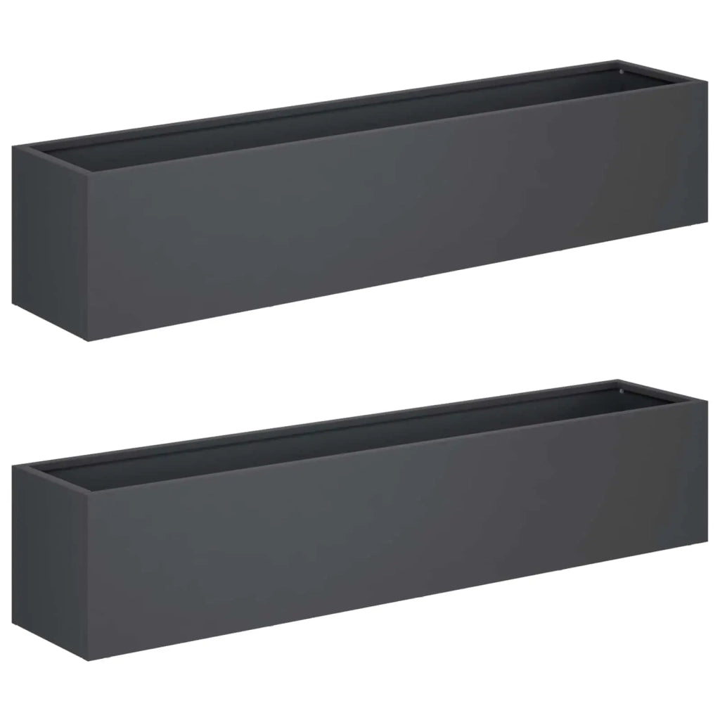 Vaso da giardino 2 pz Antracite 80 x 20 x 20 cm 8005167