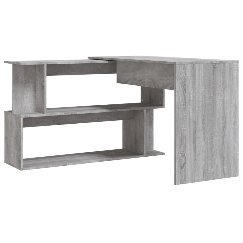 Scrivania angolare Sonoma postazione di lavoro per computer scrivania da studio 200 x 50 x 76 cm legno ingegnerizzato grigio 02_0023696