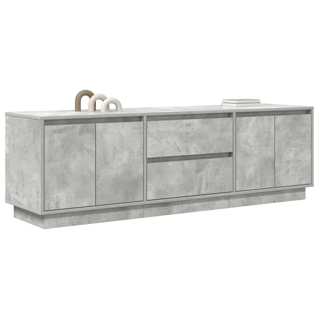Mobile Porta TV con Luci LED-Mobile per TV-Credenza TV Grigio Cemento 160,5x41x50 cm