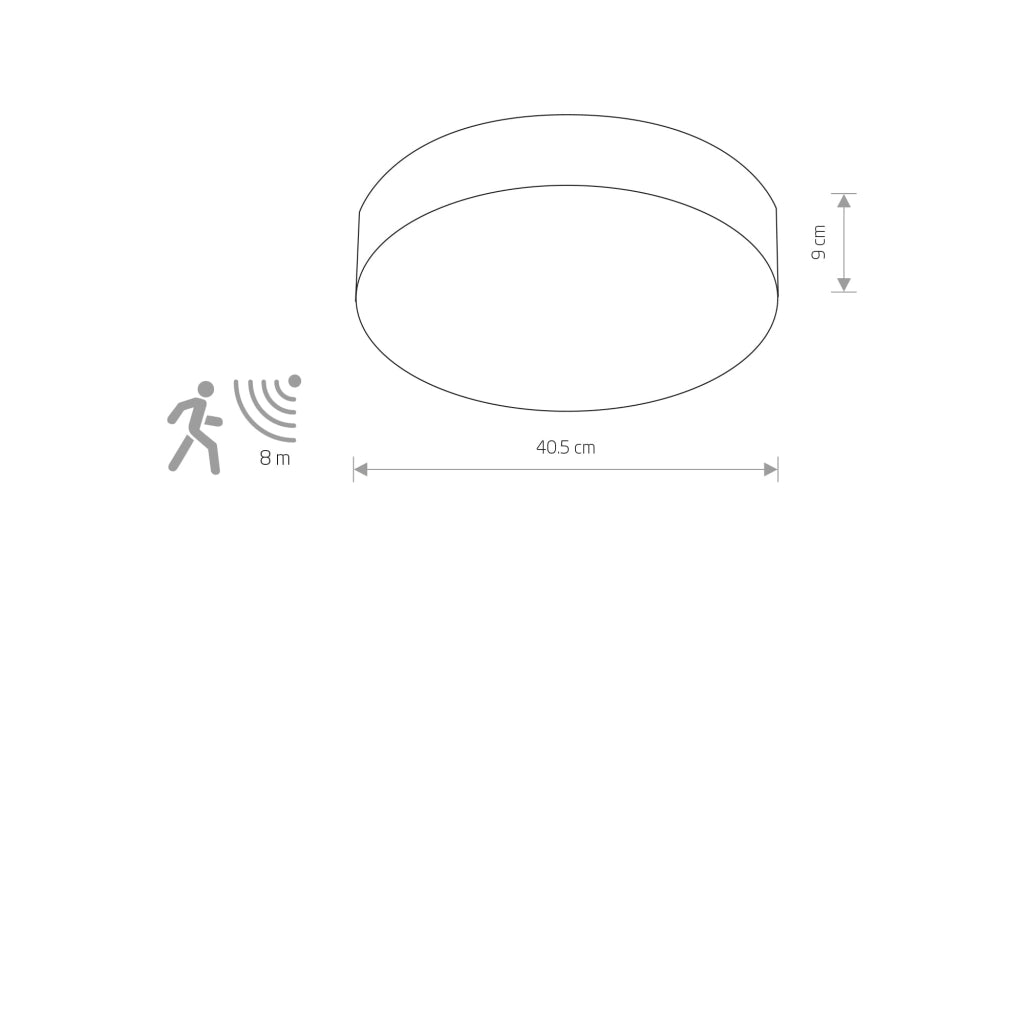 Plafoniera Nowodvorski Arena Sensor Ø40,5 bianco/nero