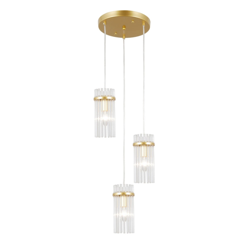 Lampadario Merto 3xE14 oro vetro Italux
