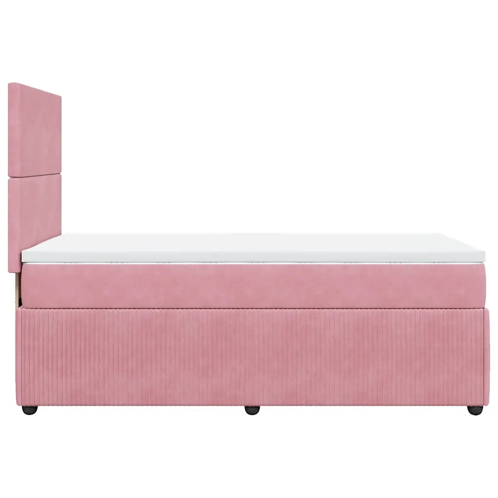 Giroletto a Molle con Materasso Rosa 90x200 cm in Velluto 3294537