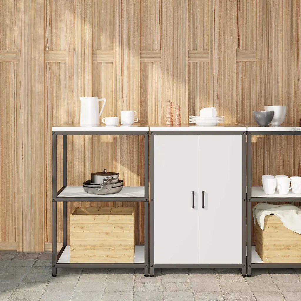 Set di Stoccaggio per Cucina con lo scaffale 2 pz-Armadietto Cucina-Armadietto Cucina Bianco 316043
