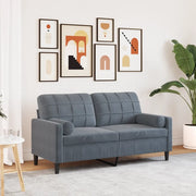 Divano a 2 Posti con Cuscini-Sofa 2 Posti con Cuscini Grigio Scuro 140 cm in Velluto 578114