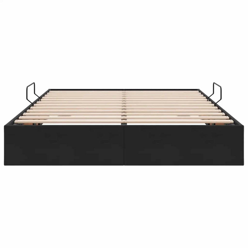 Letto ottomano con archiviazione Nero 140 x 200 cm Velluto 3442888