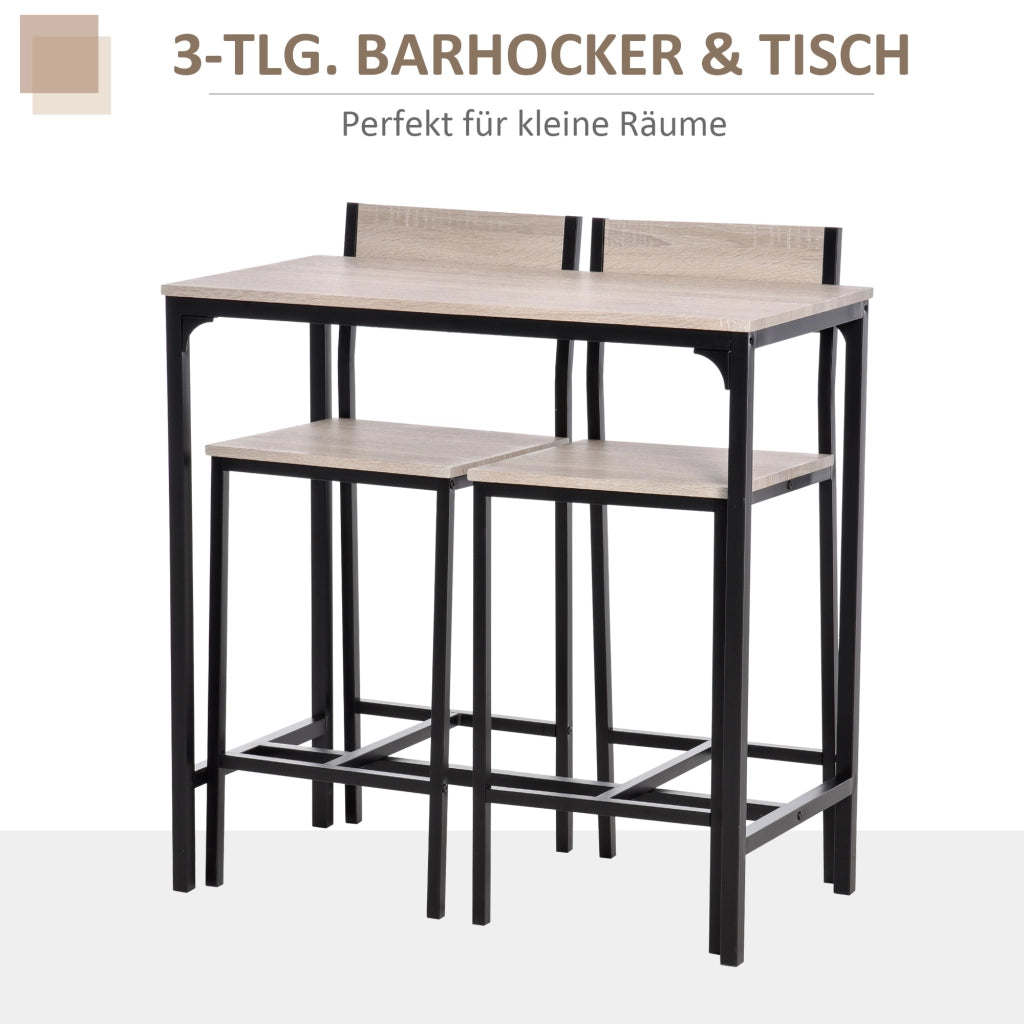 Set Tavolo da Pranzo con 2 Sedie ¨C Minimal ¨C Legno Naturale