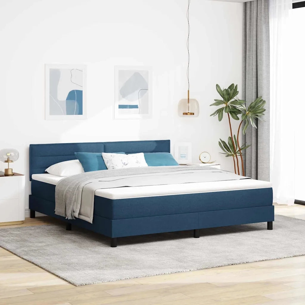 Letto a molle con materasso con led Blu 180 x 200 cm Tessuto 3342155