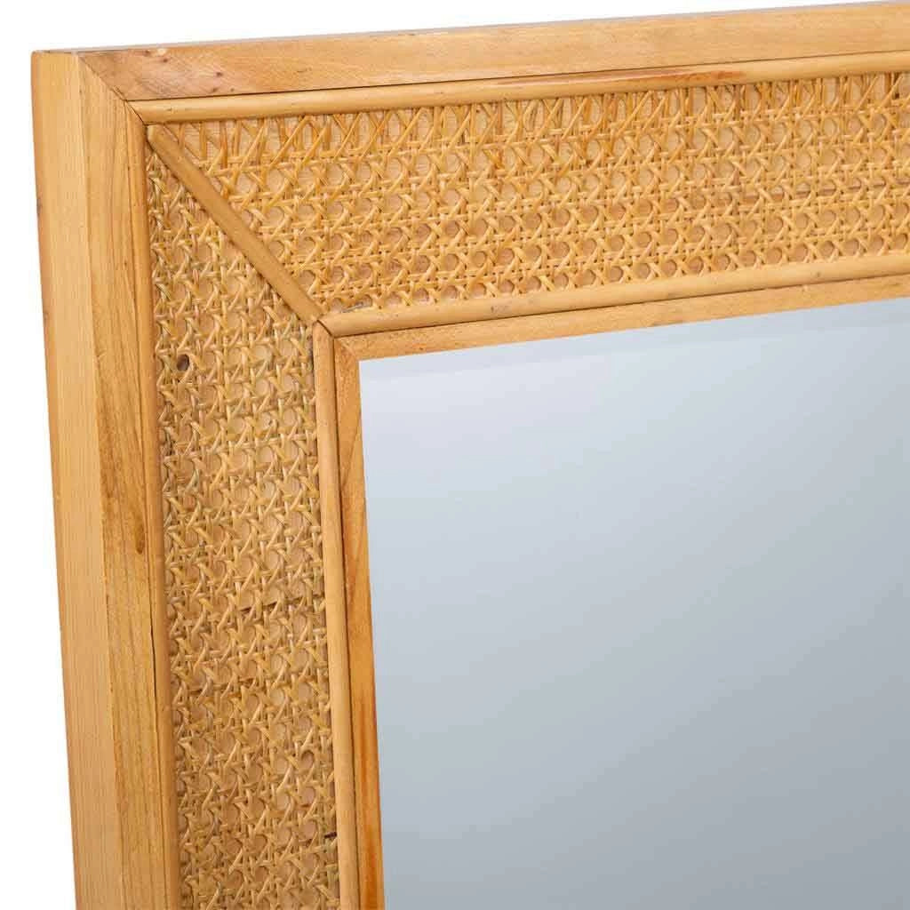 Specchio da parete in legno e rete marrone 60x04x90h