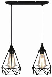 Lampada a sospensione Candellux Graf nera 2xE27 115cm