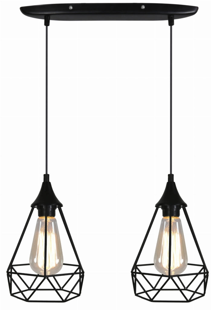 Lampada a sospensione Candellux Graf nera 2xE27 115cm