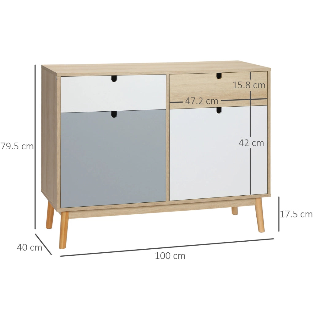 Armadio Battente con Cassetti ¨C zephmum ¨C Multicolore 100x40x79.5cm