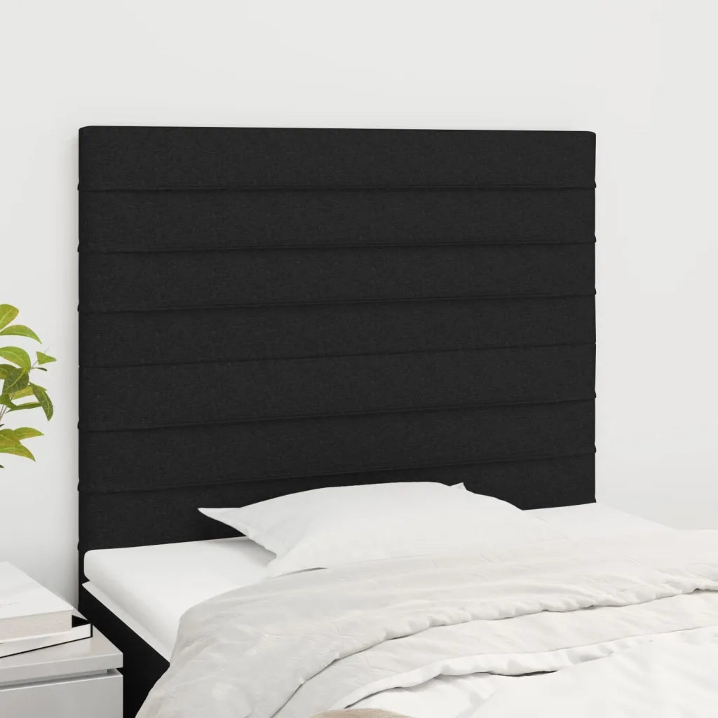 Testiera-Testata-Testiera Decorativa Nera 100x5x118/128 cm Tessuto 101079