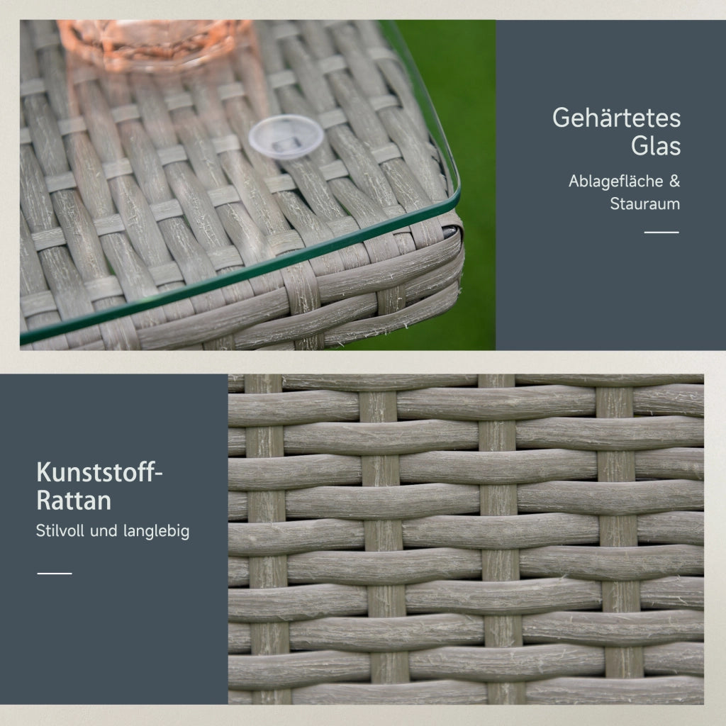 Set Divano da Giardino in Polyrattan ¨C Minimal ¨C Grigio