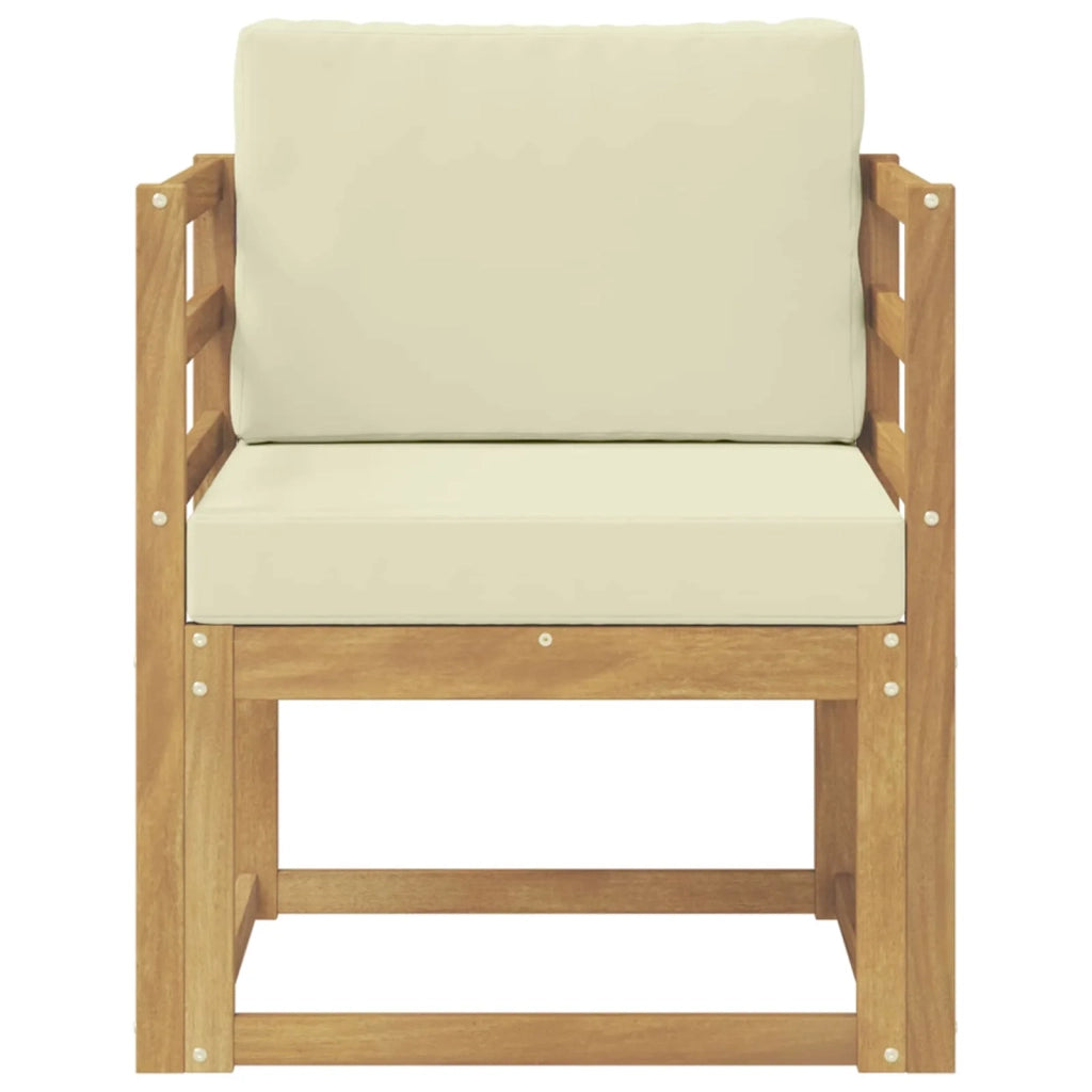 2 Pezzo Set di divani da esterno Poliestere Bianco e Crema 3438959