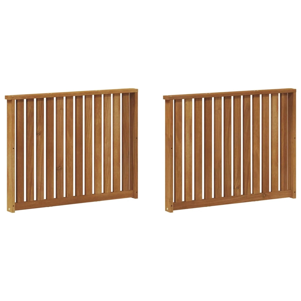 Bracciolo 2 pz Naturale 80 x 6 x 61 cm Legno di Acacia Massello 900588
