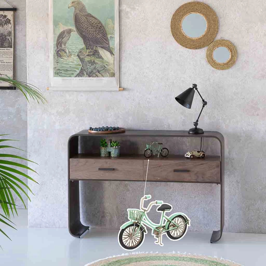 Bicicletta metallo verde 22x6,5x13h