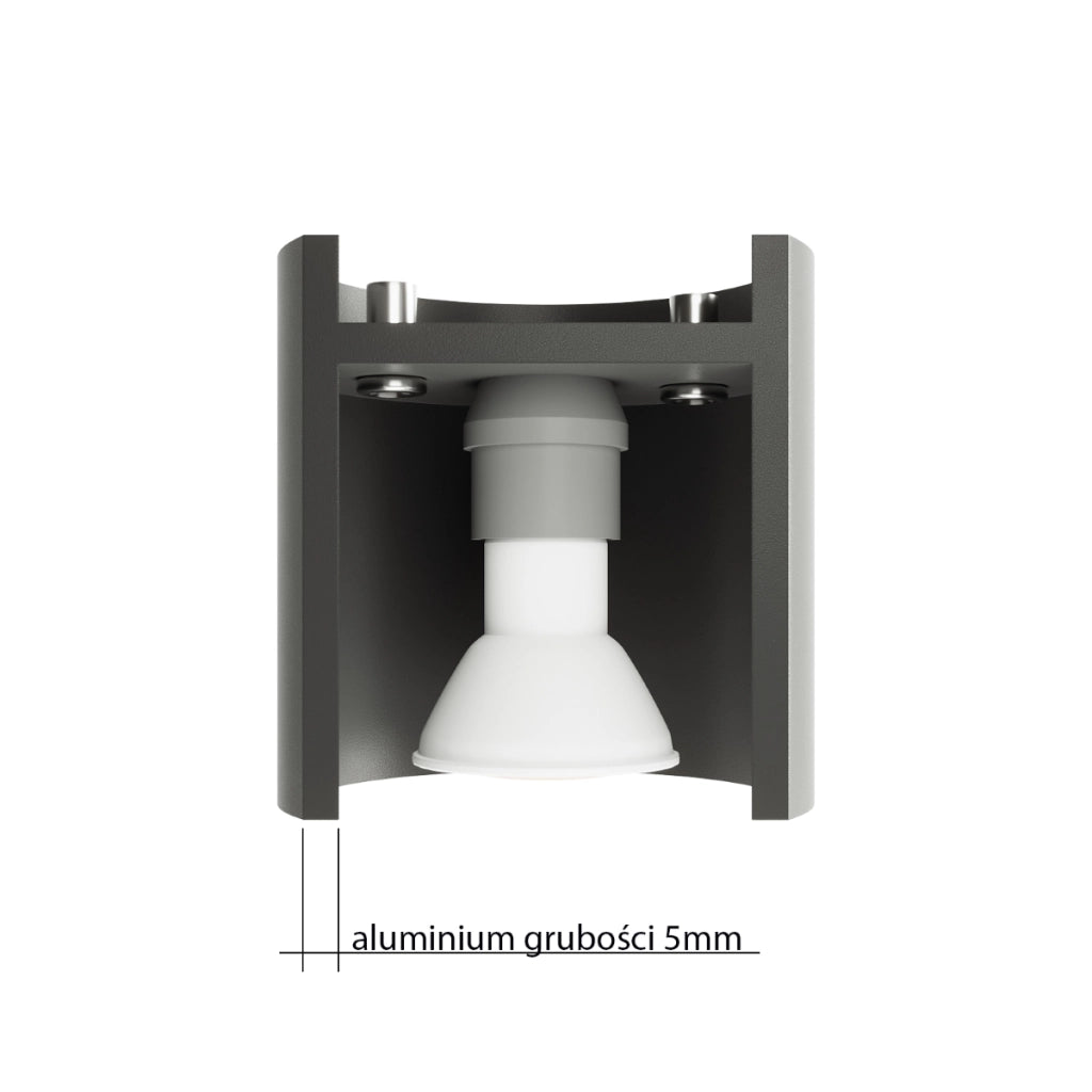 Lampada da parete e soffitto moderna ORBIS Deep Space in alluminio nero cilindrico 2x10W LED