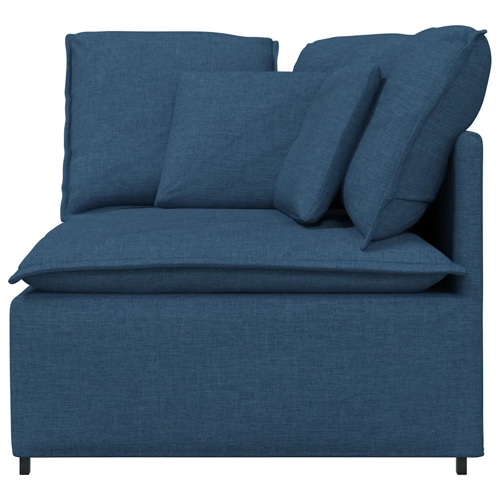 Modulo Angolare Divano Modulare con Cuscini Blu 100 cm 4104454