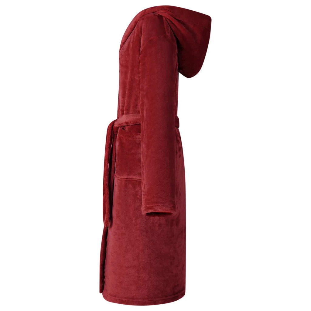 Accappatoio con Cappuccio Rosso Bordeaux l Flanella 42017257