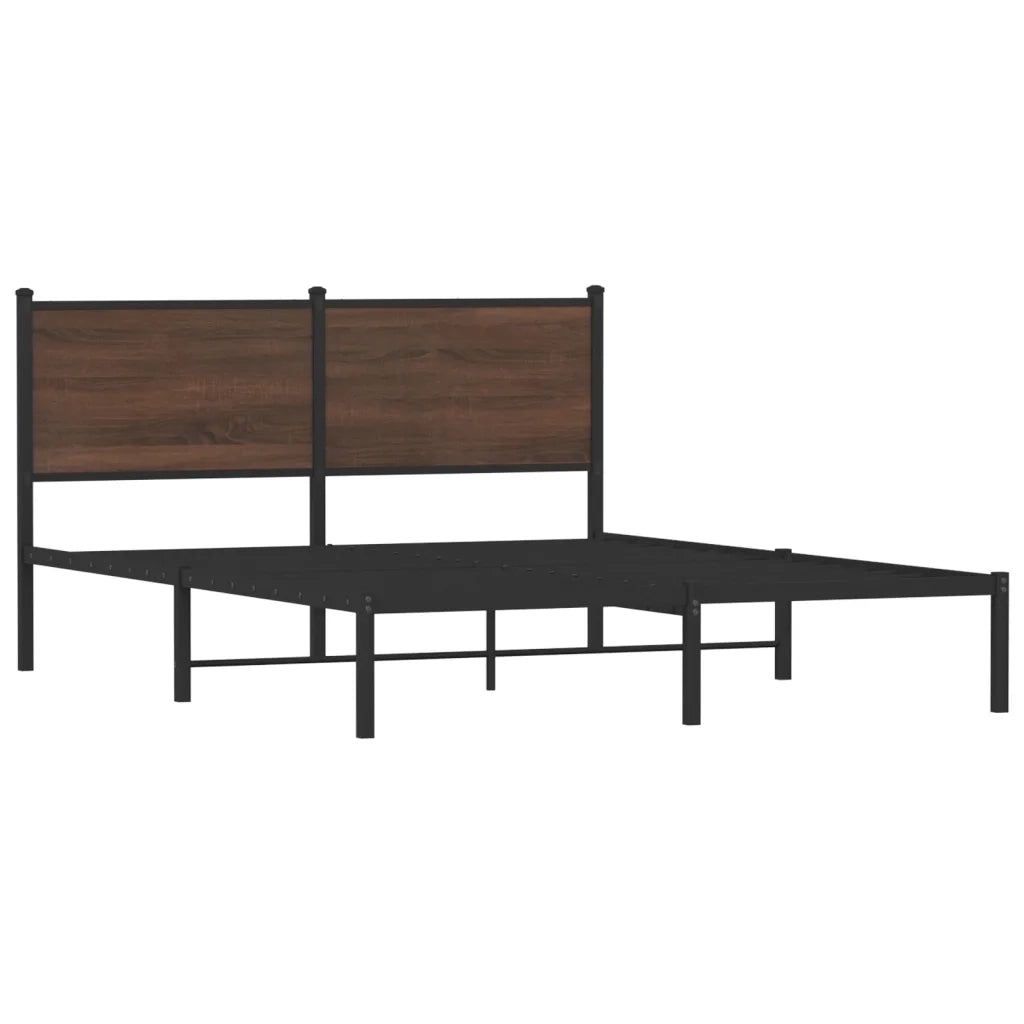 Letto matrimoniale | Letto per adulti | Giroletto senza Materasso in Metallo Rovere Marrone 140x200 cm