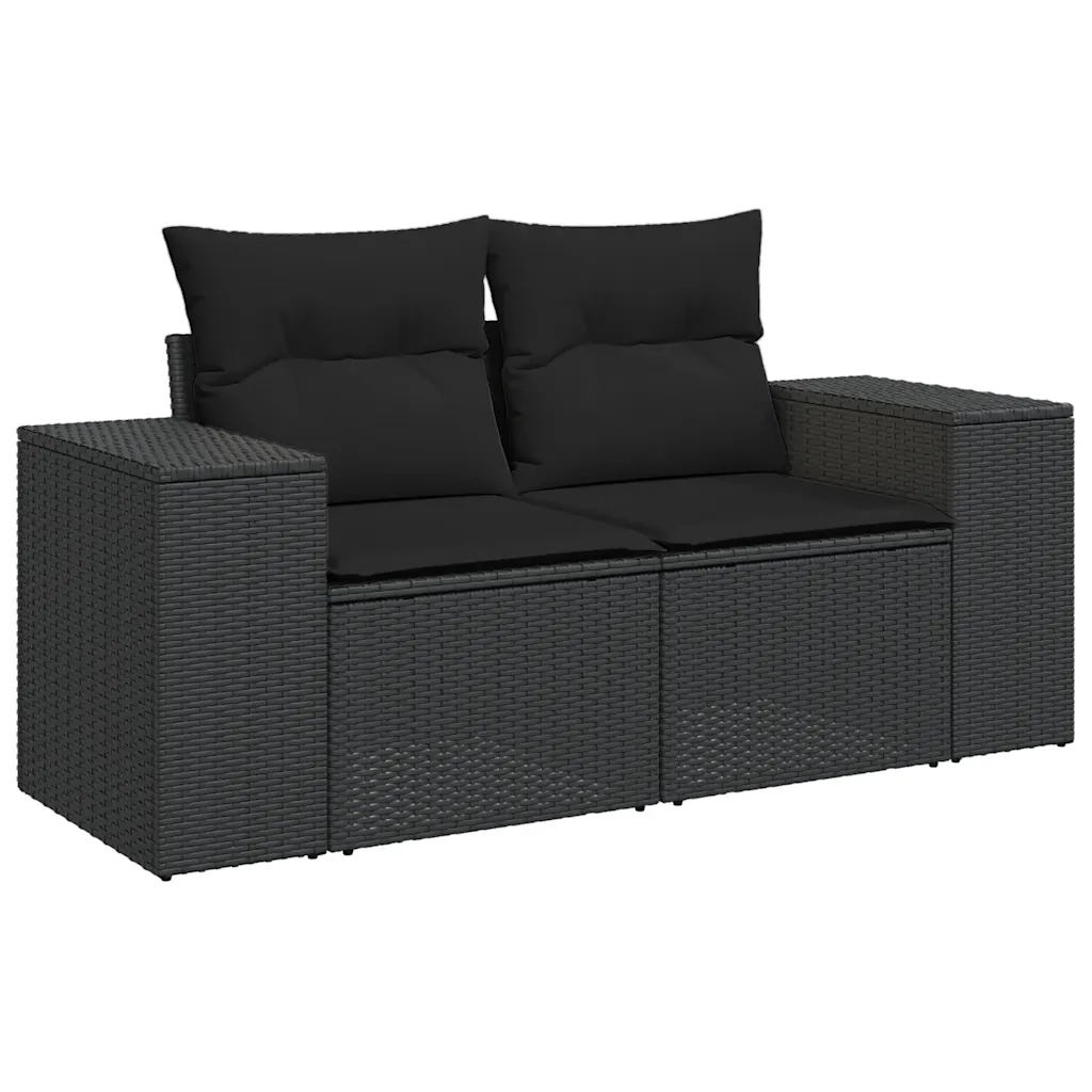 Set Divani da Giardino con Cuscini 7pz Nero Polyrattan 3269195