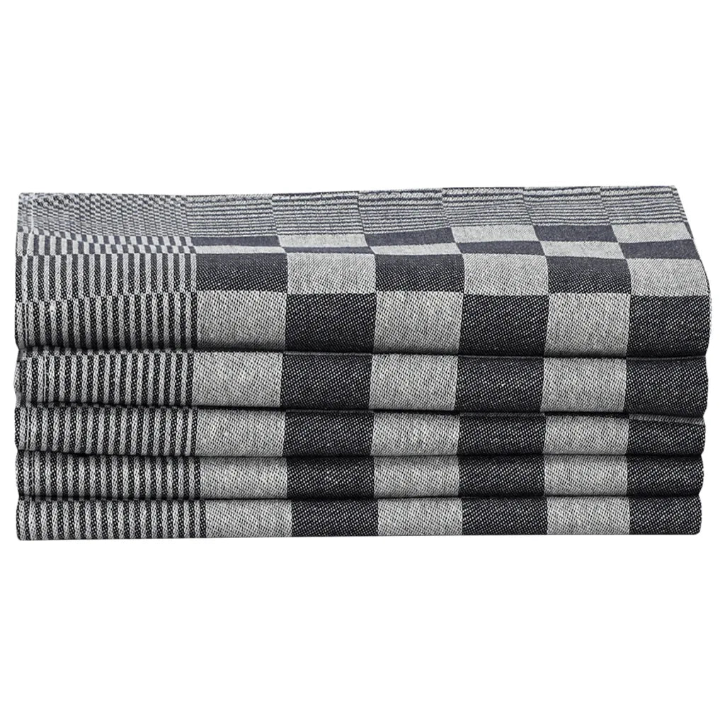 Set Strofinacci 10 pz | Teli per bagno in Cotone Nero e Bianco