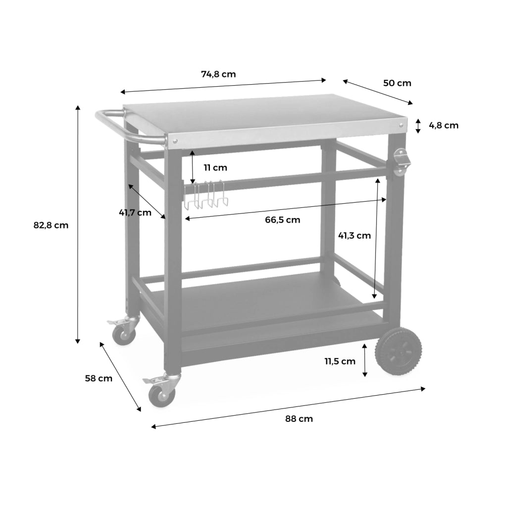 Carrello per barbecue, nero