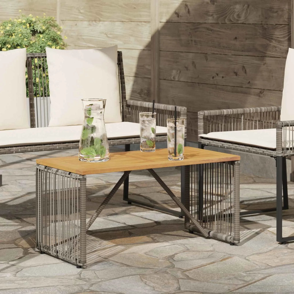 Tavolo da Esterno Grigio e Marrone 80 x 40 x 40 cm polyrattan 42025165