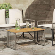 Tavolo da Esterno Grigio e Marrone 80 x 40 x 40 cm polyrattan 42025165
