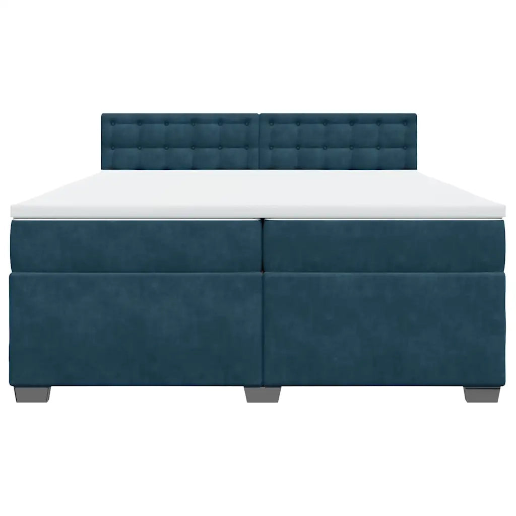 Giroletto a Molle con Materasso Blu 200x200 cm in Velluto 3286418