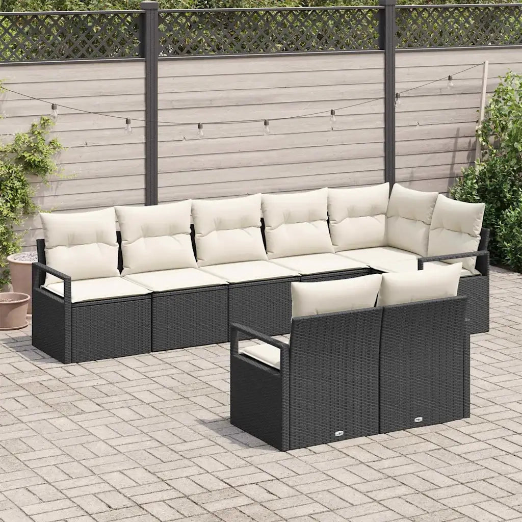 Set di divani 8 pcs Nero polyrattan 3346427