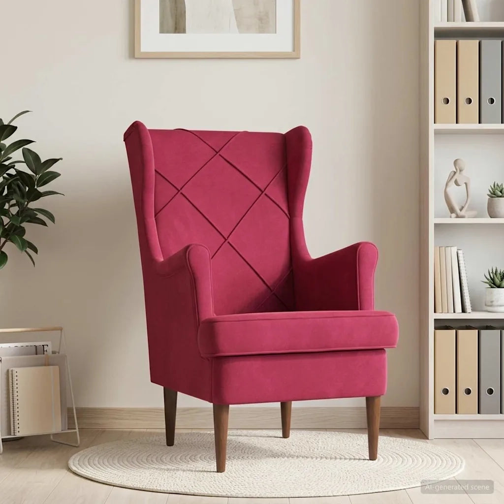 Poltrona Rosso Vino Velluto 42029900