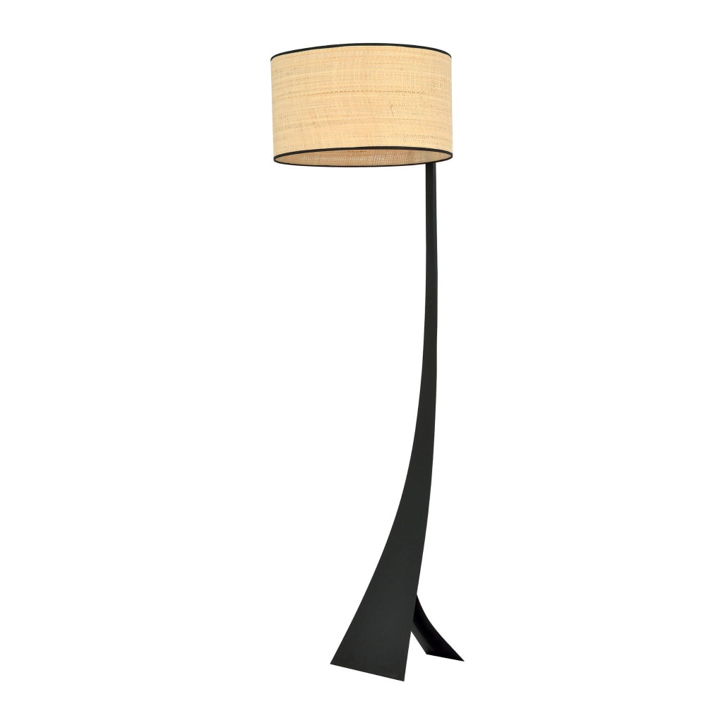 Lampada da terra Emibig Estrella rattan nero E27 157cm