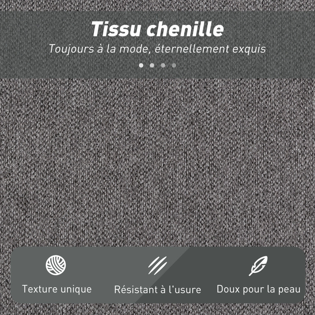 Divano letto 2 posti ¨C Minimal ¨C tessuto chenille grigio con cuscini