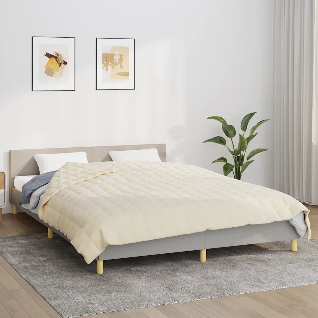 Coperta Ponderata Crema Chiaro 200x225 cm 13 kg Tessuto 350817