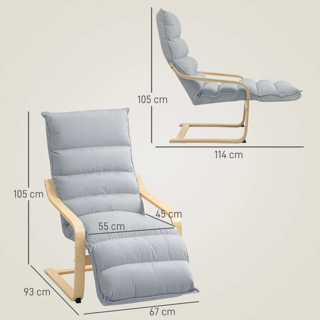Poltrona reclinabile con poggiapiedi ¨C Minimal ¨C Grigio chiaro