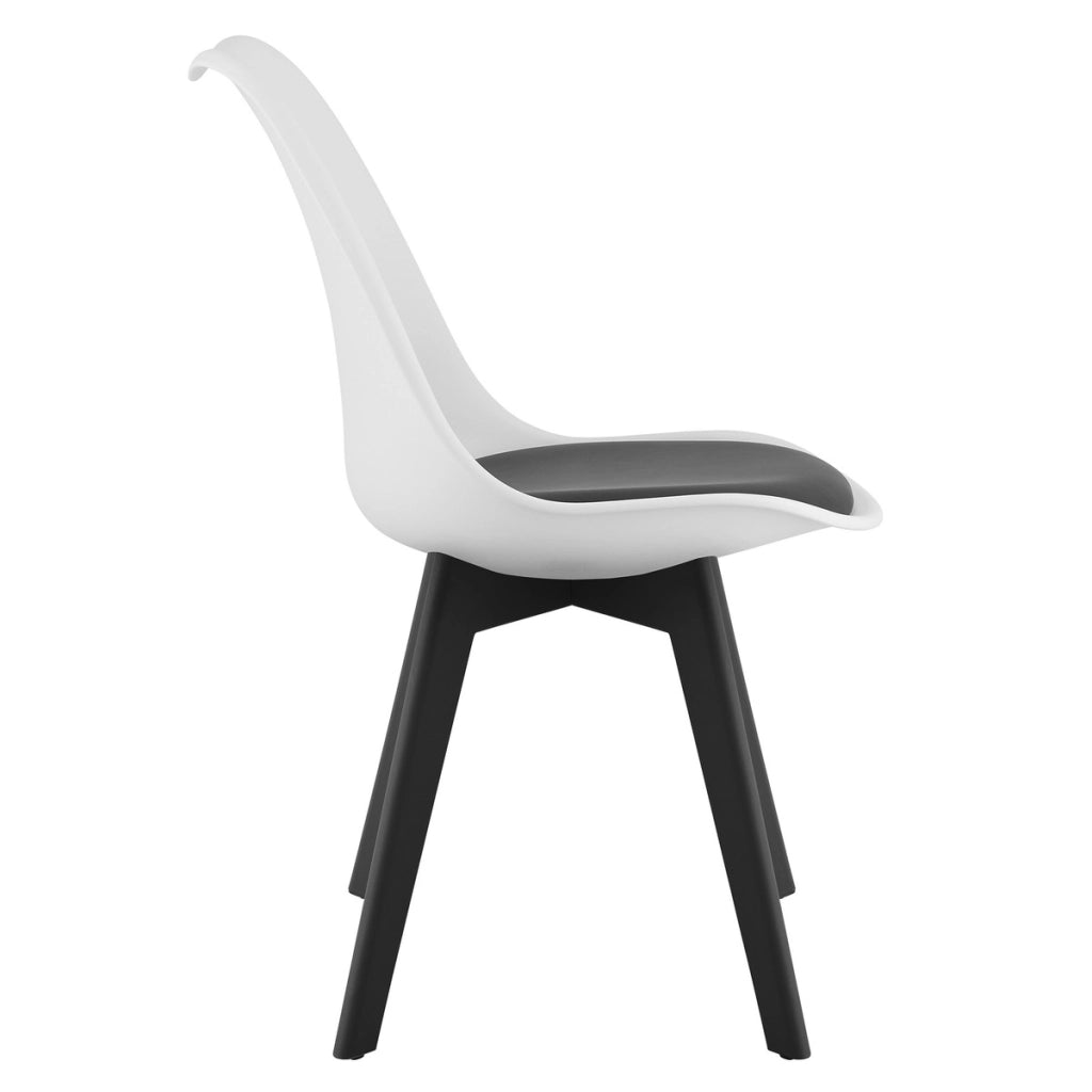 Sedia Mark Bianco e Nero con Cuscino in Ecopelle
