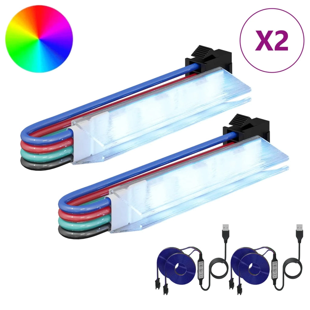 Striscia LED 2 pcs Nero e Multicolore 1745 mm Rame e plastica 3429136
