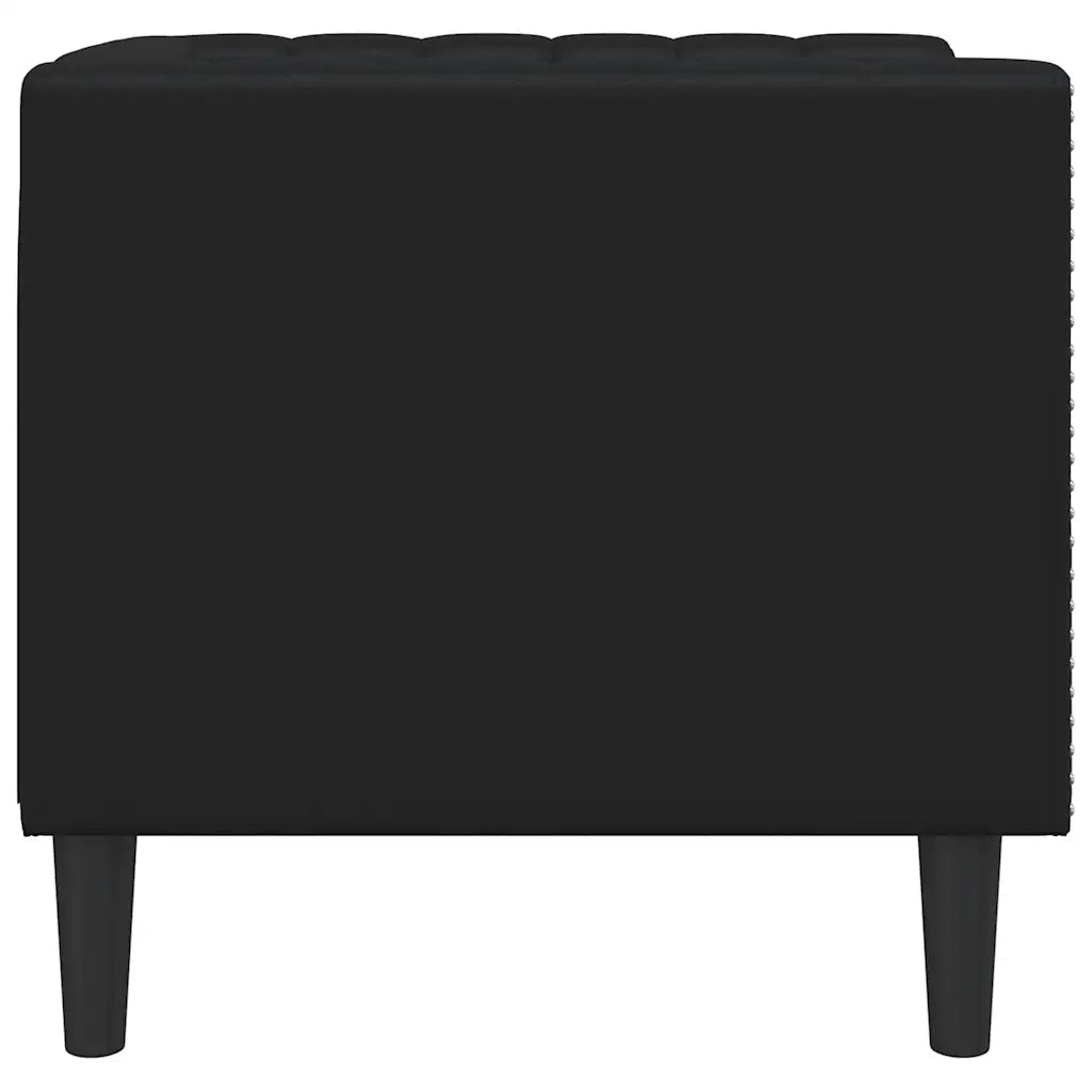 Poltrona Chesterfield Nera in Similpelle 372652