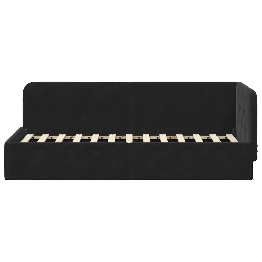 Cornice del letto ad angolo Nero 80 x 200 cm Velluto 42016518