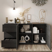 Madia Carinola, Credenza 3 Cassetti, 181x44x84h cm Marrone Noce