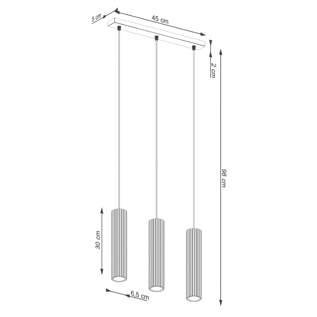 Lampada a sospensione KARBON 3L bianco