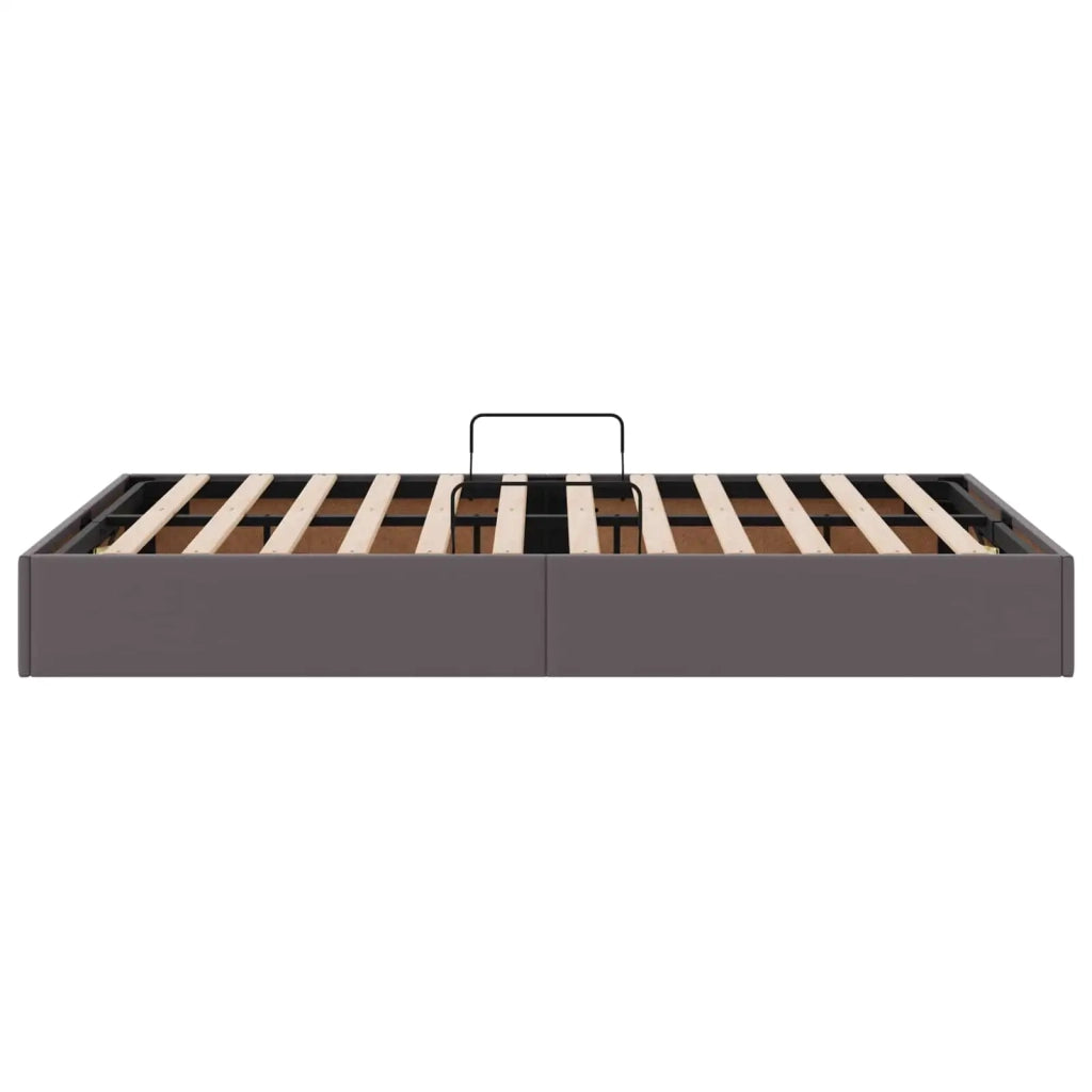 Letto ottomano Grigio 120 x 200 cm Pelle Sintetica 3442768