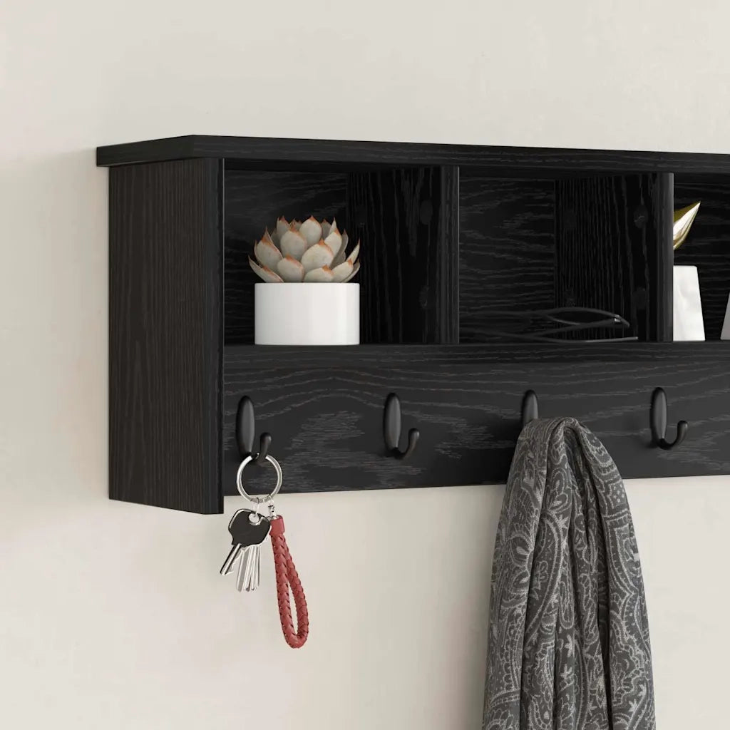 Appendiabiti a muro Rovere Nero 100 x 16 x 26 cm CFW8068446