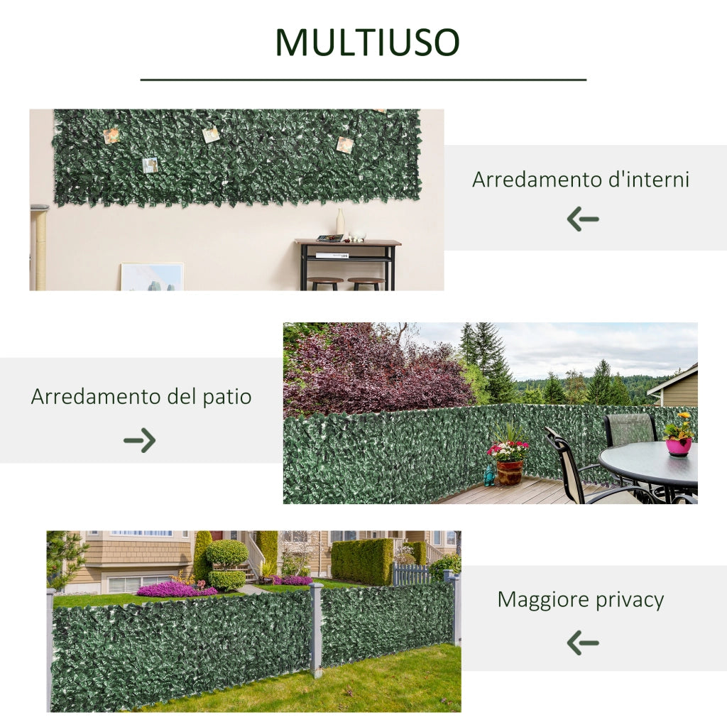 Siepe Artificiale per Balcone e Giardino ¨C zephmum ¨C Verde Scuro in PE Anti-UV 300x100cm