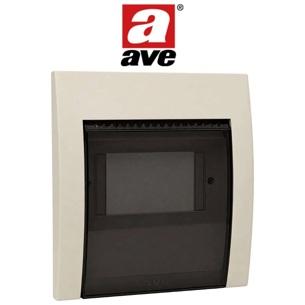 Coperchio ip40 con portello fumé per scatole da incasso 5 moduli din