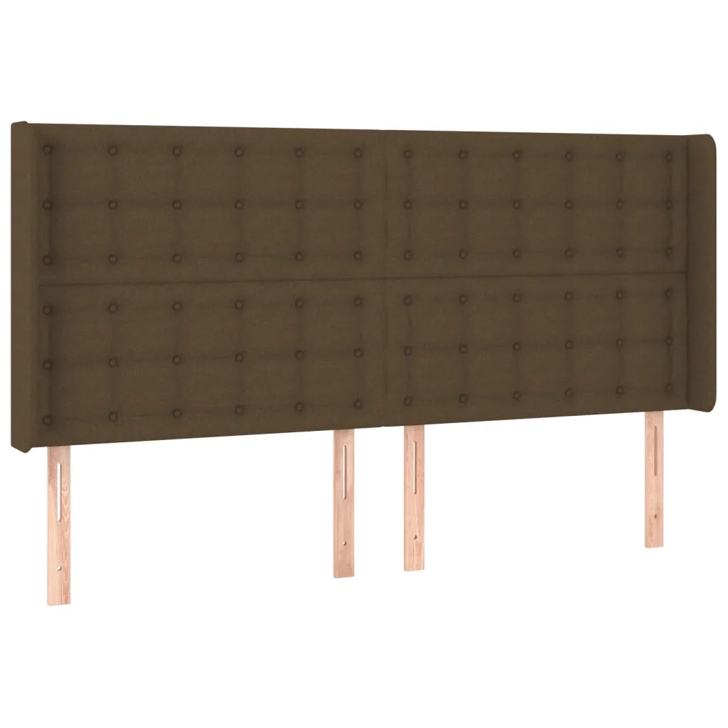 Letto a Molle Materasso e LED Marrone Scuro 160x200 cm Tessuto 3139208